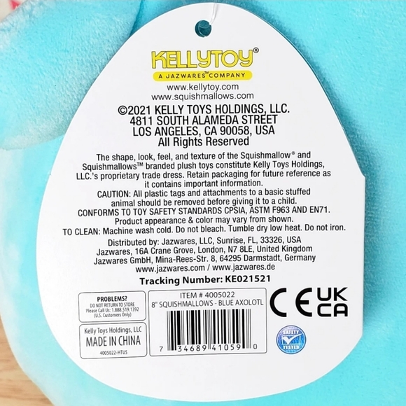 Squishmallow Irina the Blue Axolotl 8" UltraSoft Stuffed Sealife Plush NWT - Picture 12 of 12